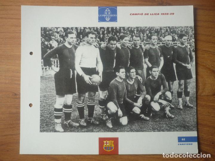 Sports collectibles: LAMINA MAXI CROMO EL GRAN ALBUM BAR&Ccedil;A N&ordm; 82 CAMPIO LLIGA 1928 29 -  LIGA BARCELONA 27 X 23 CMS.