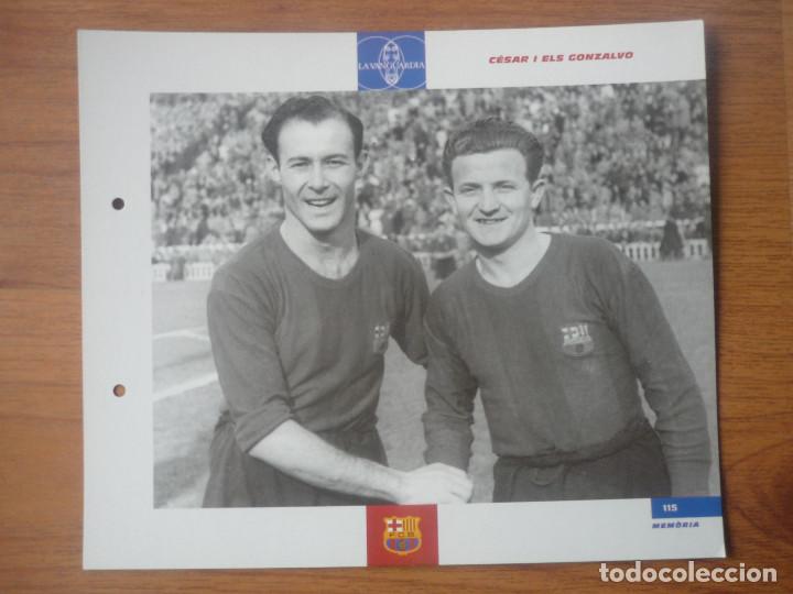 Sports collectibles: LAMINA MAXI CROMO EL GRAN ALBUM BAR&Ccedil;A VANGUARDIA N&ordm; 115 CESAR Y ELS GONZALVO BARCELONA 27 X 23 CMS.