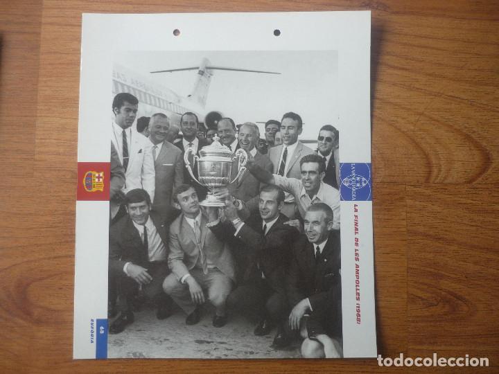 Sports collectibles: LAMINA MAXI CROMO EL GRAN ALBUM BAR&Ccedil;A N&ordm; 68 FINAL DE LES AMPOLLES COPA 1968 BARCELONA 27 X 23 CMS.
