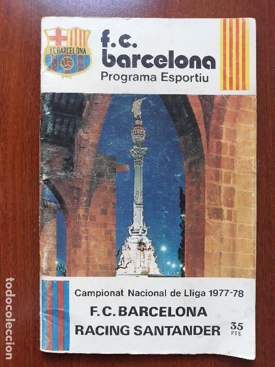 Sports collectibles: Programa esportiu- f.c Barcelona/ Racing santander- campionat nacional de Lliga 1977-1978