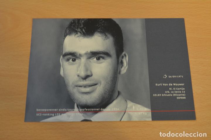Coleccionismo deportivo: FOTO DEL CICLISTA KURT VAN DE WOUWER (LOTTO ADECCO) - Foto 1