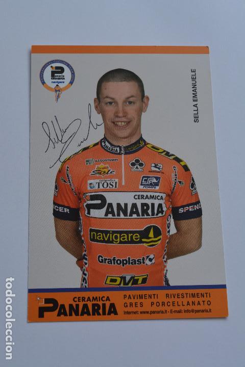 Coleccionismo deportivo: POSTAL DEL CICLISTA EMANUELE SELLA (PANARIA CERAMICA) - Foto 1