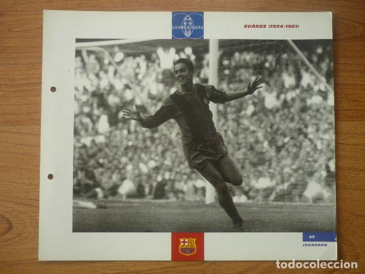 Sports collectibles: LAMINA MAXI CROMO EL GRAN ALBUM BAR&Ccedil;A VANGUARDIA 49 LUIS SUAREZ - BARCELONA 27 X 23 CMS.