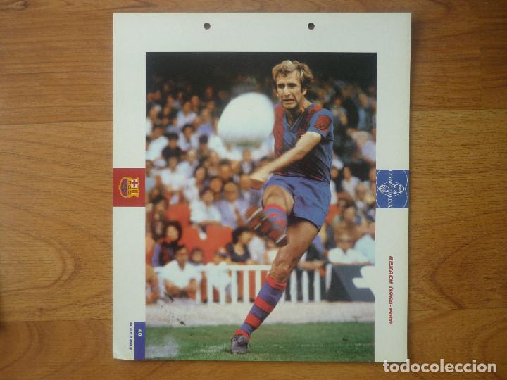 Sports collectibles: LAMINA MAXI CROMO EL GRAN ALBUM BAR&Ccedil;A VANGUARDIA 40 CARLES REXACH - BARCELONA 27 X 23 CMS.