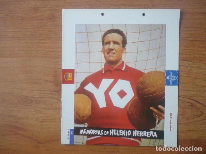Sports collectibles: LAMINA MAXI CROMO EL GRAN ALBUM BAR&Ccedil;A VANGUARDIA 110 HELENIO HERRERA - BARCELONA 27 X 23 CMS.