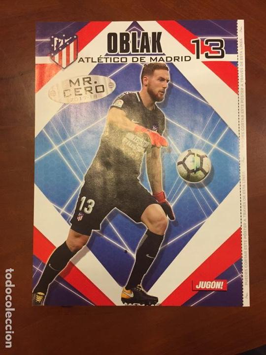 Coleccionismo deportivo: Poster 30x22 Oblak Mr Cero At Madrid 17-18 - Foto 1