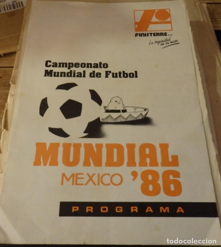 Coleccionismo deportivo: PROGRAMA MUNDIAL MEXICO 86, SEGUROS FINISTERRE, DIPTICO, - Foto 1