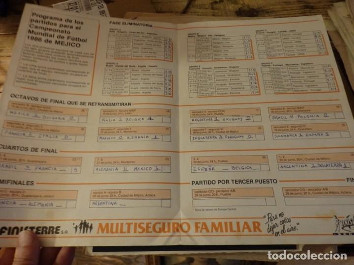 Coleccionismo deportivo: PROGRAMA MUNDIAL MEXICO 86, SEGUROS FINISTERRE, DIPTICO, - Foto 2