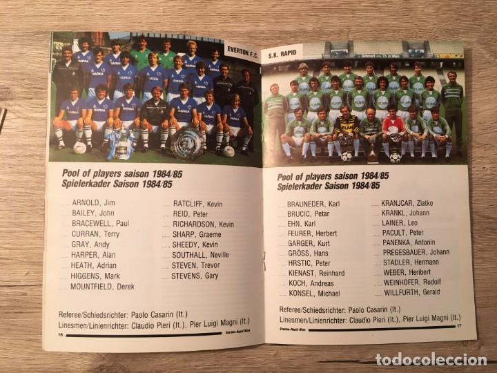 Coleccionismo deportivo: PROGRAMA ORIGINAL Y OFICIAL FINAL RECOPA EVERTON RAPID VIENA WIEN 1985 ROTTERDAM - Foto 2