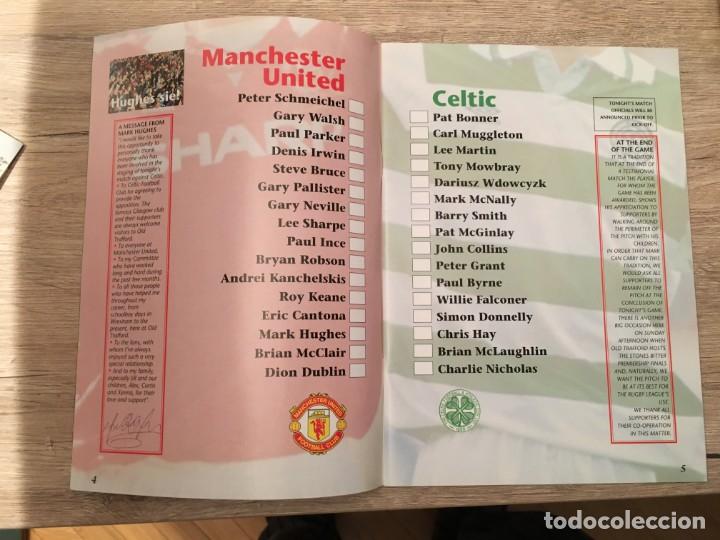Coleccionismo deportivo: PROGRAMA OFICIAL HOMENAJE MARK HUGHES MANCHESTER UNITED CELTIC GLASGOW 1994 - Foto 2