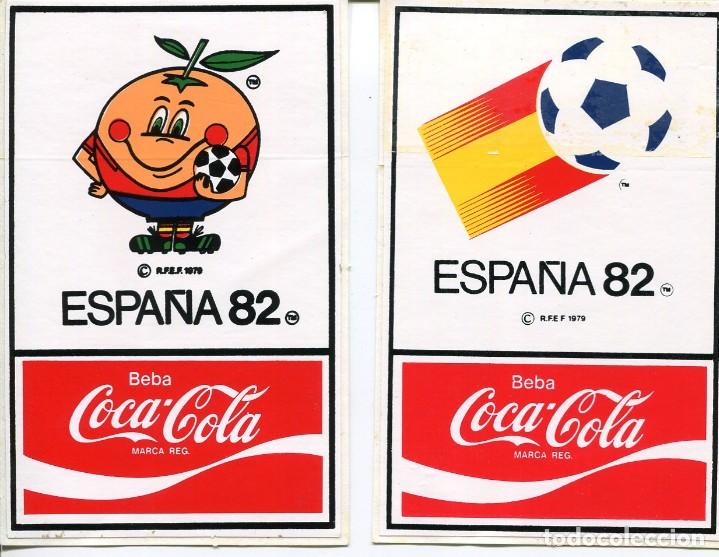 Coleccionismo deportivo: 2 ADHESIVOS-ESPA&Ntilde;A 82- COCA COLA - Foto 1