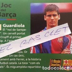 Coleccionismo deportivo: FICHA TECNICA - EL JOC DEL BARÇA - Nº 3 - GUARDIOLA -