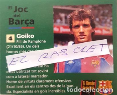 Coleccionismo deportivo: FICHA TECNICA - EL JOC DEL BAR&Ccedil;A - N&ordm; 4 - GOIKO - - Foto 1