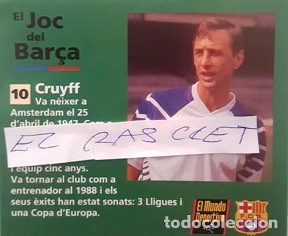 Coleccionismo deportivo: FICHA TECNICA - EL JOC DEL BAR&Ccedil;A - N&ordm; 10 - CRUYFF - - Foto 1
