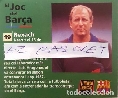 Coleccionismo deportivo: FICHA TECNICA - EL JOC DEL BAR&Ccedil;A - N&ordm; 19  - REXACH  - - Foto 1