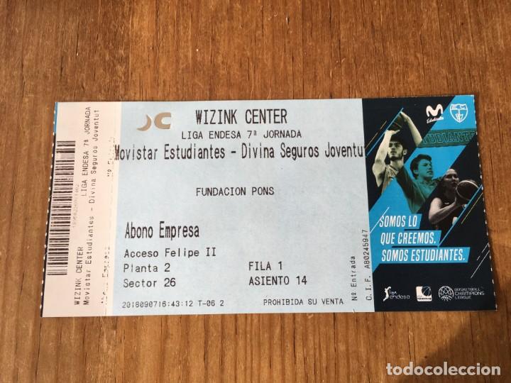 Sammelleidenschaft Sport: R4616 ENTRADA TICKET BALONCESTO BASKET ESTUDIANTES CJB JOVENTUT LIGA ENDESA 2018 2019