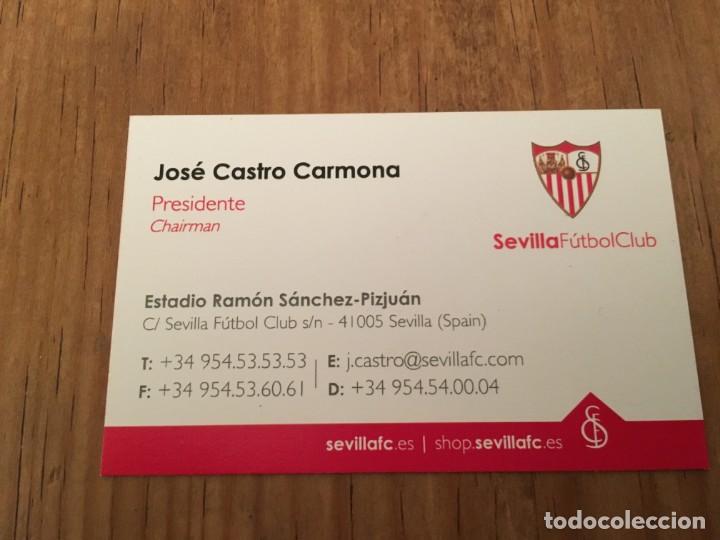 Sammelleidenschaft Sport: R4883 TARJETA VISITA PRESIDENTE SEVILLA CHAIRMAN JOSE CASTRO CARMONA