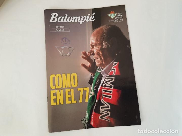 Sammelleidenschaft Sport: Programa f&uacute;tbol Real Betis (Revista Balompi&eacute;, 8/11/2018) Betis - Mil&aacute;n (Europa League) uefa