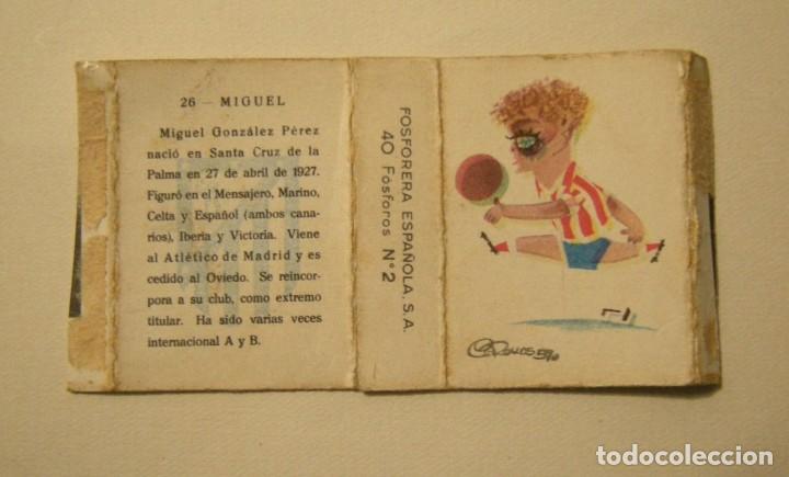Sammelleidenschaft Sport: MIGUEL ATLETICO DE MADRID. CAJA DE CERILLAS ESTADO EL DE LA FOTO