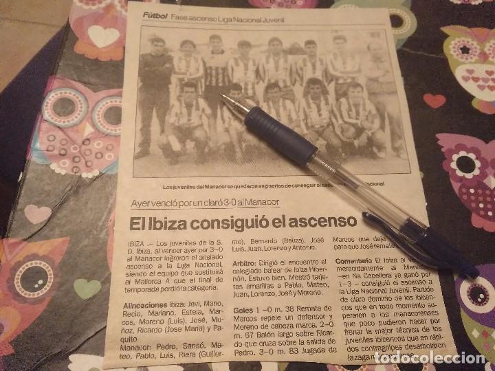 Sammelleidenschaft Sport: ANTIGUO RECORTE PERIODICO 1988 EL IBIZA CONSIGUIO EL ASCENSO AL GANAR 3 A 0 AL MANACOR