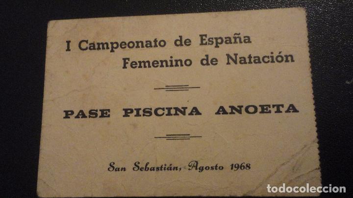 Sammelleidenschaft Sport: ANTIGUA PASE.I CAMPEONATO ESPA&Ntilde;A FEMENINO NATACION.PISCINA DE ANOETA.SAN SEBASTIAN 1968