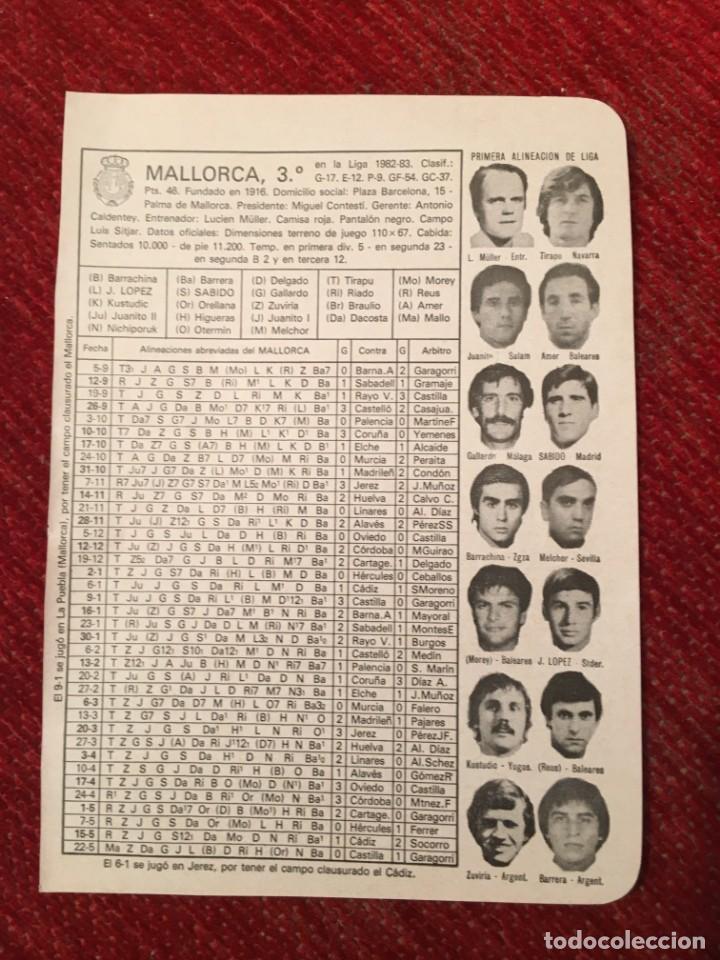 Sports collectibles: R4908 HOJITA HOJA CON ALINEACIONES EQUIPO REAL MALLORCA DEPORTIVO CORU&Ntilde;A TEMPORADA 82 83 1982 1983