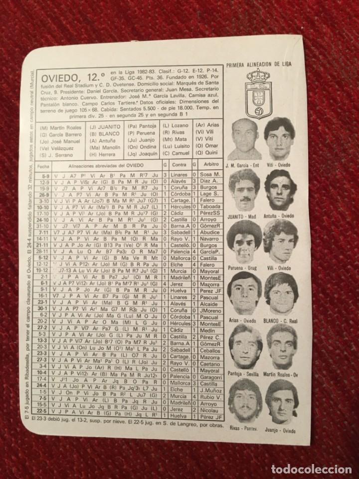 Sports collectibles: R4909 HOJITA HOJA CON ALINEACIONES EQUIPO REAL OVIEDO BARCELONA ATLETICO TEMPORADA 82 83 1982 1983