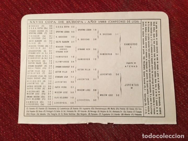 Sports collectibles: R4918 HOJITA HOJA XXVIII DESARROLLO DE LA COPA EUROPA 1983 HAMBURGO 1-0 JUVENTUS CAMPEONES DE LIGA