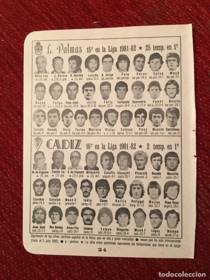 Sports collectibles: R4922 HOJITA HOJA CON ALINEACIONES EQUIPO LAS PALMAS CADIZ TEMPORADA 81 82 1981 1982