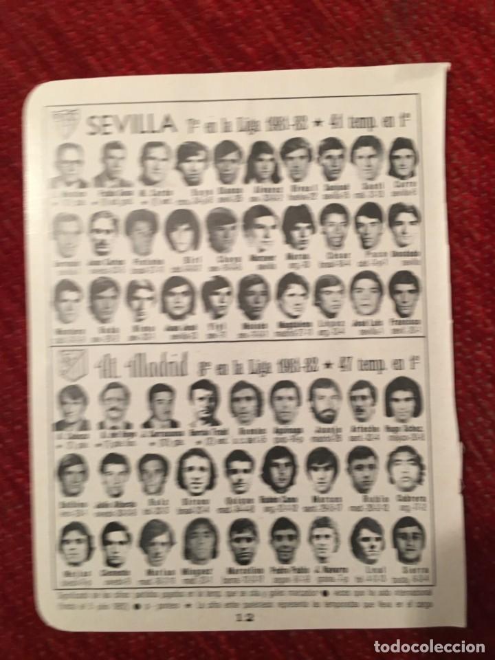 Sports collectibles: R4927 HOJITA HOJA CON ALINEACIONES EQUIPO SEVILLA ATLETICO MADRID TEMPORADA 81 82 1981 1982