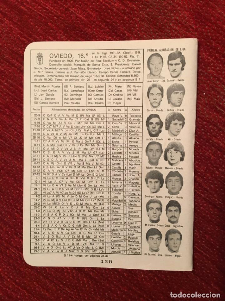 Sports collectibles: R4936 HOJITA HOJA CON ALINEACIONES EQUIPO REAL OVEDO LINARES LIGA TEMPORADA 81 82 1981 1982