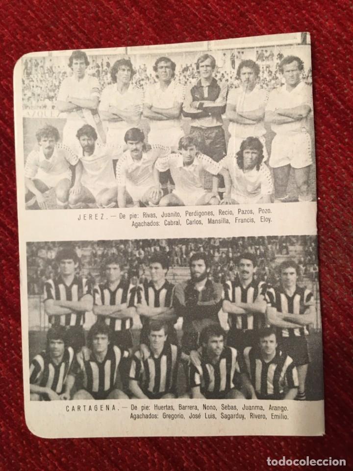 Sports collectibles: R4942 HOJITA HOJA CON ALINEACIONES EQUIPO FOTO JEREZ XEREZ CARTAGENA LIGA TEMPORADA 81 82 1981 1982