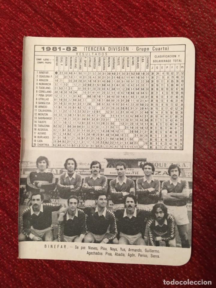 Sports collectibles: R4946 HOJITA HOJA CON ALINEACIONES EQUIPO FOTO BINEFAR HOSPITALET TEMPORADA 81 82 1981 1982