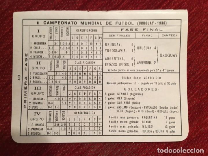 Sports collectibles: R4957 HOJITA HOJA RESUMEN I CAMPEONATO MUNDIAL DE FUTBOL 1930 URUGUAY 4-2 ARGENTINA