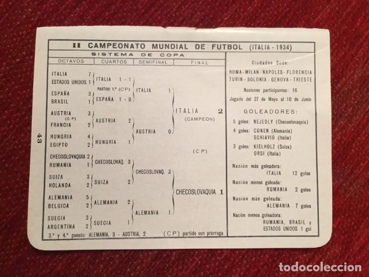 Sports collectibles: R4958 HOJITA HOJA RESUMEN II CAMPEONATO MUNDIAL DE FUTBOL 1934 ITALIA 2-1 CHECOSLOVAQUIA