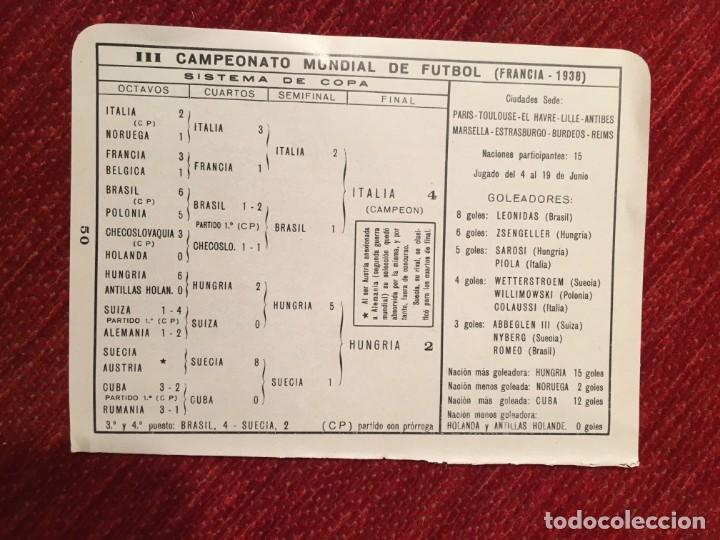 Sports collectibles: R4959 HOJITA HOJA RESUMEN III CAMPEONATO MUNDIAL DE FUTBOL 1938 ITALIA 4-2 HUNGRIA