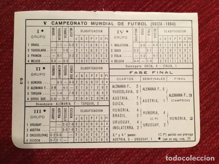 Sports collectibles: R4961 HOJITA HOJA RESUMEN V CAMPEONATO MUNDIAL DE FUTBOL 1954 ALEMANIA 3-2 HUNGRIA