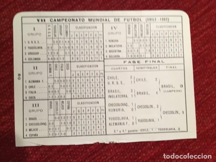 Sports collectibles: R4963 HOJITA HOJA RESUMEN VII CAMPEONATO MUNDIAL DE FUTBOL 1962 BRASIL 3-1 CHECOSLOVAQUIA