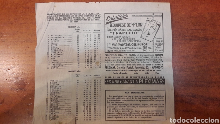 Coleccionismo deportivo: Quiniela 22 mayo 1960 n 35 - Foto 2