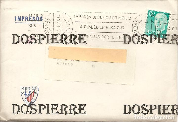 Coleccionismo deportivo: SOBRE, ATHLETIC CLUB DE BILBAO, CIRCULADO 1975 - Foto 1