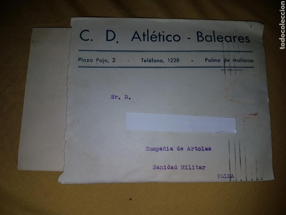 Coleccionismo deportivo: Sobre carta CD Atl&eacute;tico Baleares - Foto 1