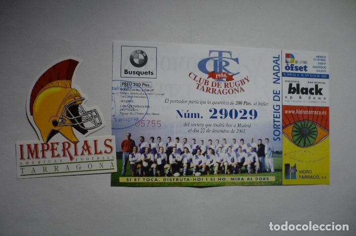 Sports collectibles: lote rugby .pegatina imperials y participacion loteria club rugby tarragona