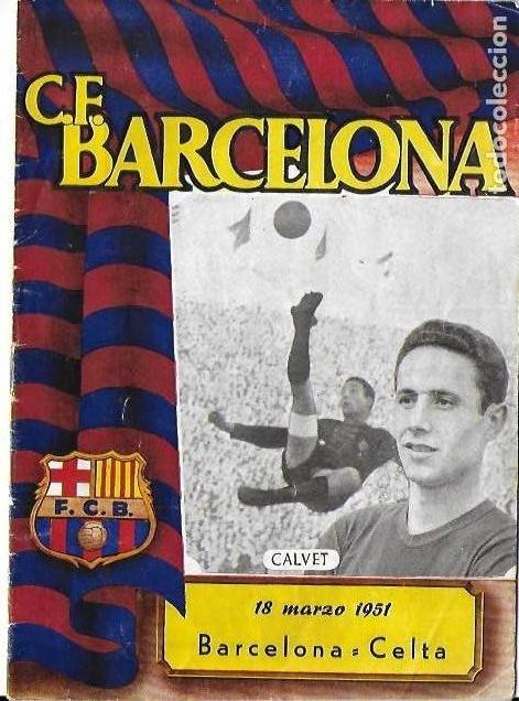 Coleccionismo deportivo: PR-259. PROGRAMA/ BOLETIN  F.C.BARCELONA- CELTA. 18  MARZO 1951. - Foto 1