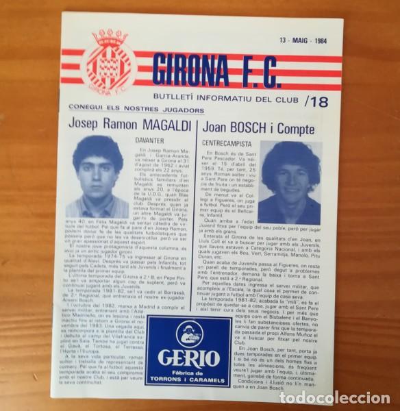 Sports collectibles: GIRONA F.C. BUTLLET&Iacute; INFORMATIU 18. FUTBOL CLUB 1984, 8 PGS.