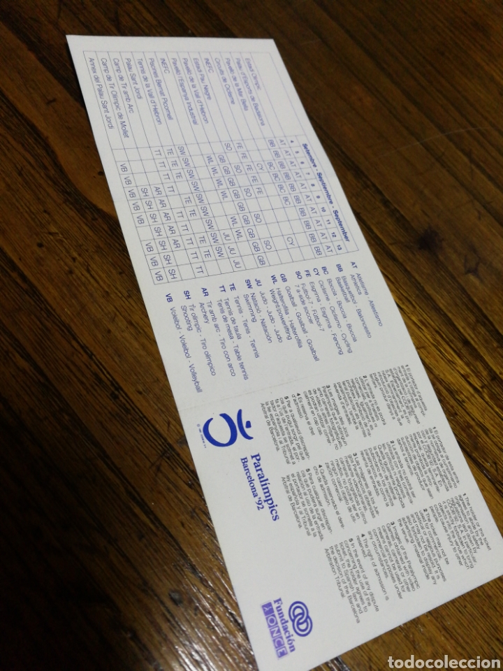 Coleccionismo deportivo: ENTRADA INVITACI&Oacute; JOCS PARAL&Iacute;MPICS BARCELONA 92, SIN DOBLAR!!!. - Foto 2