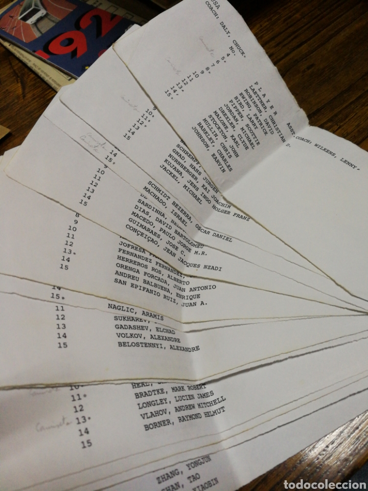 Sports collectibles: CURIOSAS FICHAS ARBITRO PLANTILLAS JUGADORES BASKETBALL OLIMPIADAS BARCELONA 92.RAREZA!!!.Jordan,...