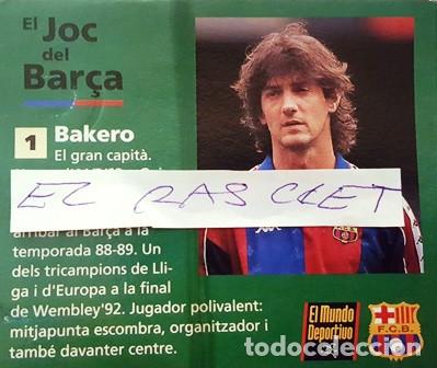Coleccionismo deportivo: FICHA TECNICA - EL JOC DEL BAR&Ccedil;A - N&ordm;  1 - BAKERO - - Foto 1