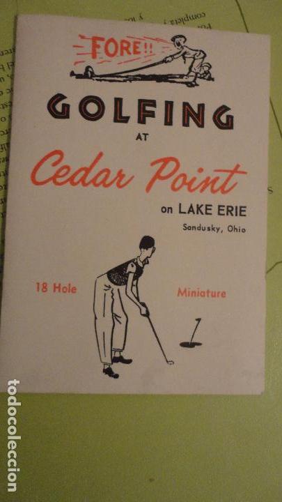 Collectionnisme sportif: ANTIGUA TARJETA PUNTUACION GOLF.GOLFING AT CEDAR POINT. LAKE ERIE.OHIO USA.A&Ntilde;OS 50