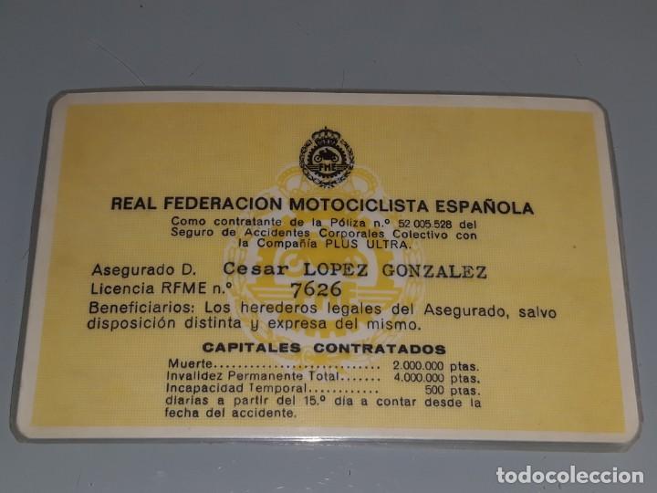 Collectionnisme sportif: ANTIGUA SEGURO POLIZA DE PILOTO DE LA REAL FEDERACION MOTOCICLISTA ESPA&Ntilde;OLA A&Ntilde;O 1979