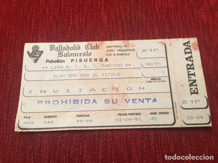 Collectionnisme sportif: R5438 ENTRADA TICKET BALONCESTO FORUM VALLADOLID MAYORAL MARISTAS PLAY OFF 1990 1991